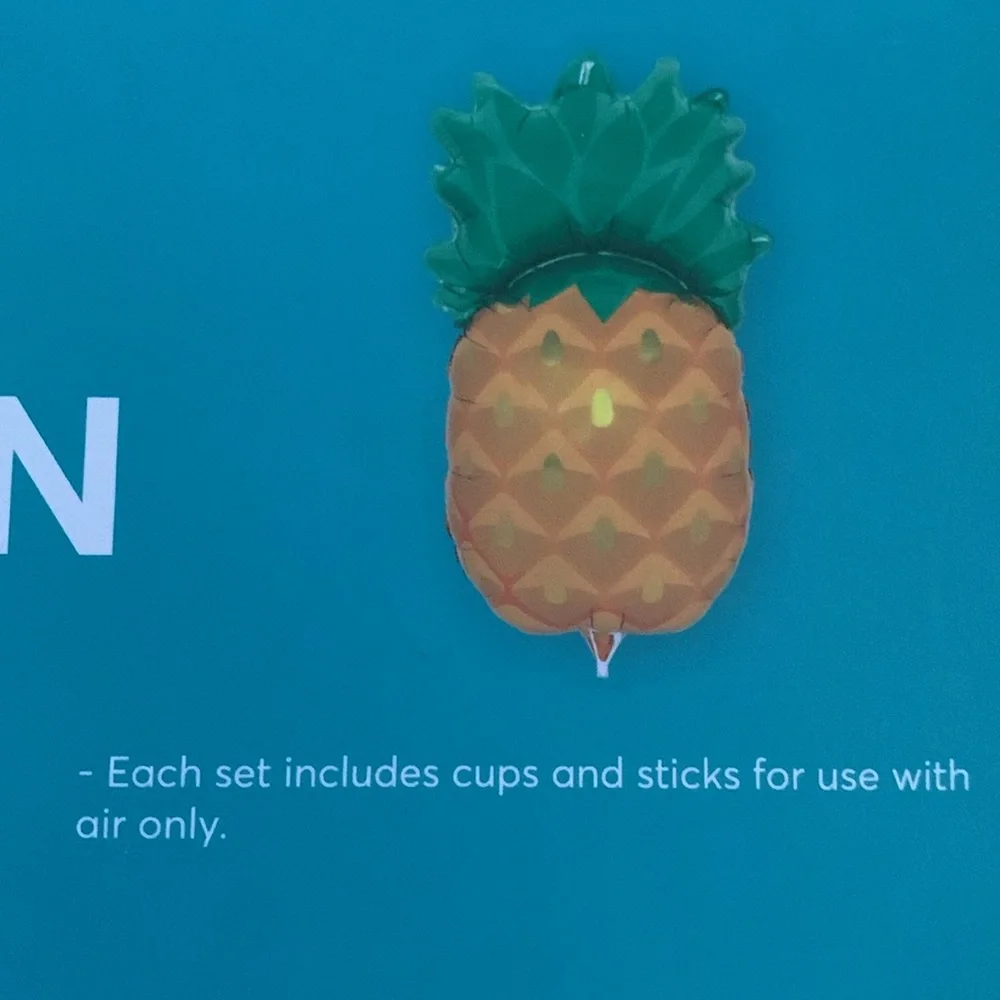 NIB SunnyLIFE Large Foil Balloon Re-Inflatable and Self Sealing Pineapple Yellow